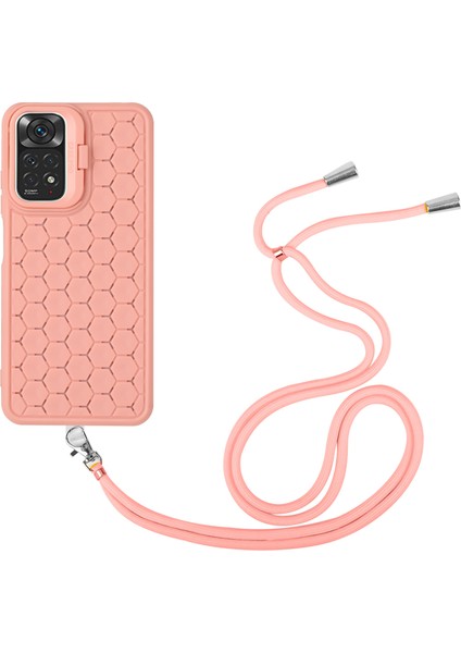 Xiaomi Redmi Note 11 Pro 4g (Mediatek)/note 11 Pro 5g (Qualcomm) Tpu Telefon Kılıfı, Kickstand + Kordon-Pembe (Yurt Dışından)