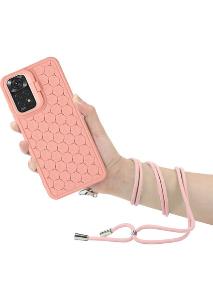 Xiaomi Redmi Note 11 Pro 4g (Mediatek)/note 11 Pro 5g (Qualcomm) Tpu Telefon Kılıfı, Kickstand + Kordon-Pembe (Yurt Dışından) modelleri