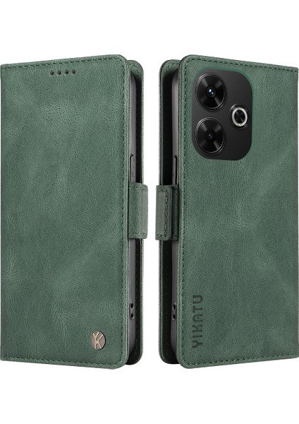 Yıkatu Xiaomi Redmi 13 5g/13 4g Kılıf Standı Cüzdan Telefon Deri Kapak-Yeşil (Yurt Dışından)