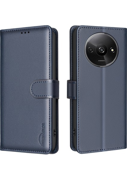 Bınfen Renk Xiaomi Redmi Için A3 Kılıf Anti-Damla Rfıd Engelleme Deri Telefon Kapağı-Mavi (Yurt Dışından)