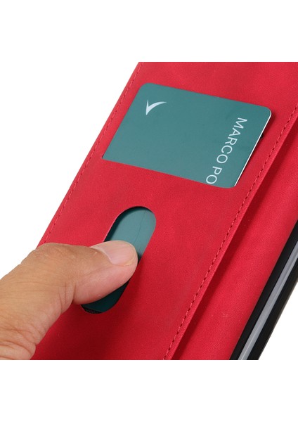Khazneh Xiaomi Poco F6 Pro 5g Kılıf Retro Deri Standlı Telefon Kapak-Kırmızı (Yurt Dışından) modelleri
