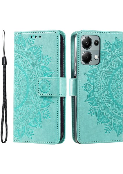 Xiaomi Redmi 14C 4g Standlı Kılıf Baskılı Totem Pu Deri Cüzdan Telefon Kapağı-Nane Yeşili Için (Yurt Dışından)