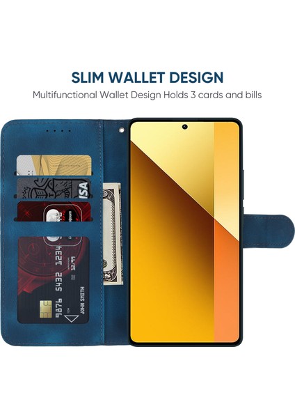 Xiaomi Redmi Note 13 5g Kılıf Deri Telefon Kapağı Baskılı Çizgi Desenli Tpu Iç Mavi (Yurt Dışından) fırsatları