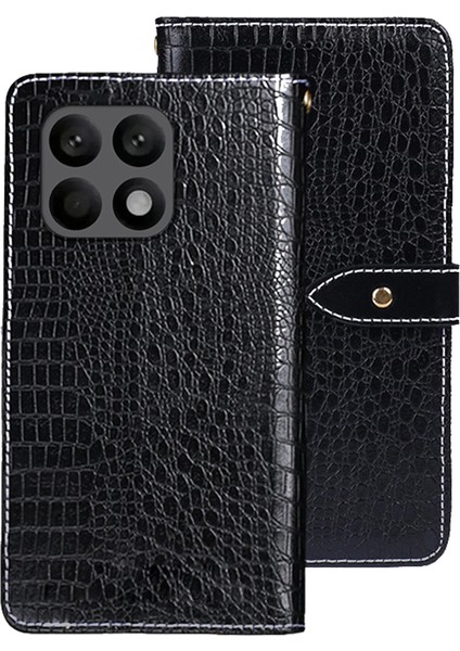 Ideweı Xiaomi Poco F6 Pro 5g Kılıf Timsah Dokulu Deri Telefon Kapağı-Siyah (Yurt Dışından)