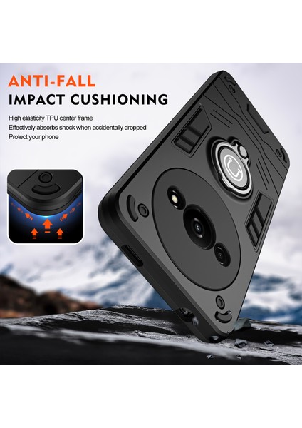 Xiaomi Redmi A3 Kılıf Anti-Drop Pc + Tpu Halka Kickstand Telefon Kapağı-Siyah (Yurt Dışından) fırsatları