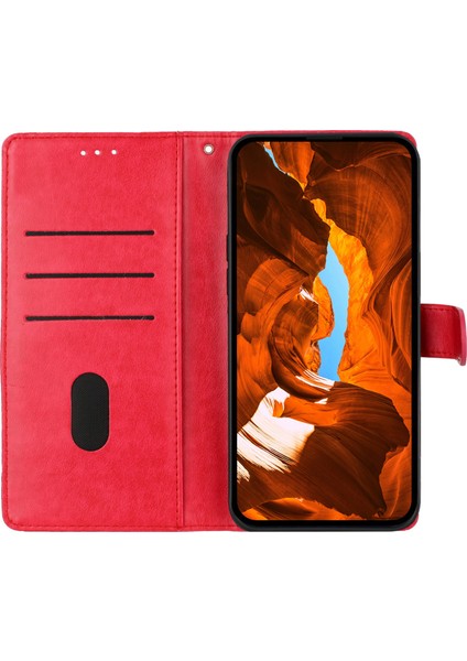 Xiaomi Redmi 13C 4g Telefon Kılıfı Için Çiçek Baskı Standı Deri Kapak-Kırmızı (Yurt Dışından) fiyatları