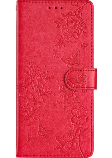 Xiaomi Redmi 13C 4g Telefon Kılıfı Için Çiçek Baskı Standı Deri Kapak-Kırmızı (Yurt Dışından) indirimleri