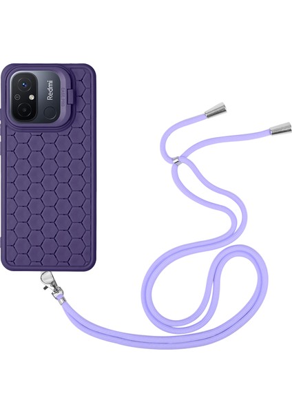 Xiaomi Redmi 12C 4g Cep Telefonu Kılıfı Tpu Telefon Kılıfı, Kickstand ve Kordon-Mor Için (Yurt Dışından)
