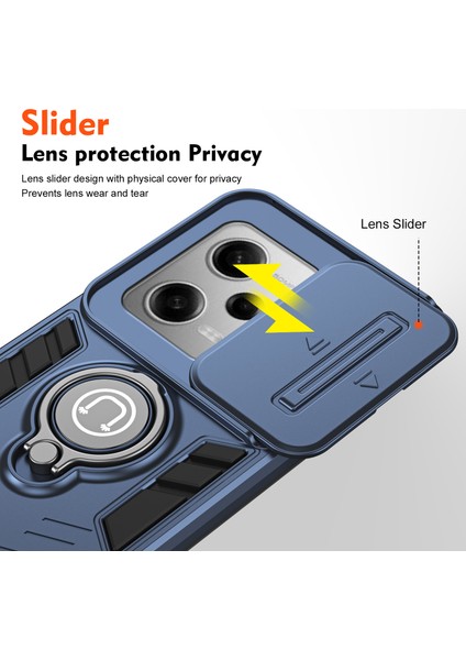 Xiaomi Redmi Note 12 Pro 5g Kılıf Slayt Lens Kapağı Tpu+Pc Telefon Kapağı-Mavi Için (Yurt Dışından) modelleri