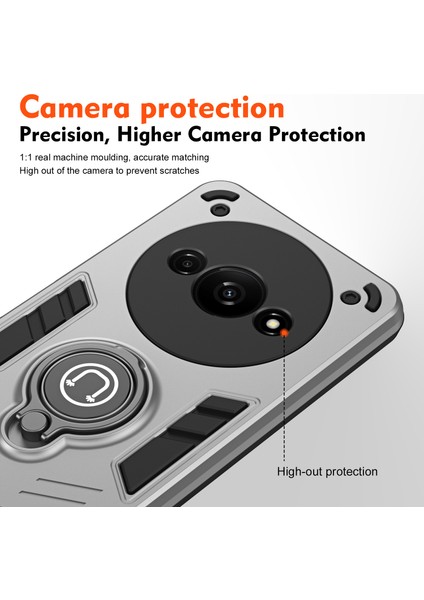 Xiaomi Redmi A3 Kılıf Anti-Drop Pc+Tpu Halka Kickstand Telefon Kapağı-Gri (Yurt Dışından) modelleri