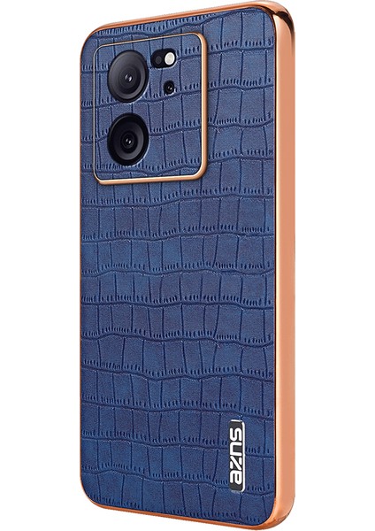 Azns Xiaomi Redmi K60 Ultra Kılıf Timsah Doku Galvanik Pu+Tpu Telefon Kapağı-Mavi (Yurt Dışından)