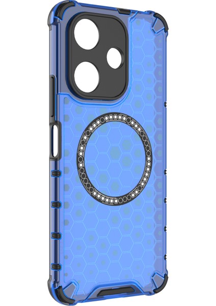 Xiaomi Redmi 13 5g/4g Manyetik Kılıf Petek Tpu+Pc Telefon Kapağı Yastıklama Darbeye Dayanıklı-Mavi (Yurt Dışından) fiyatları