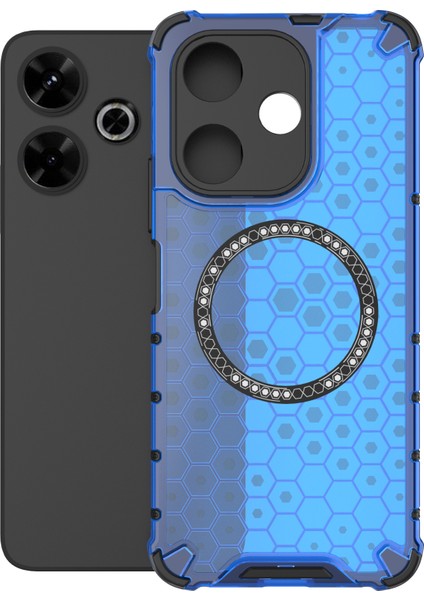 Xiaomi Redmi 13 5g/4g Manyetik Kılıf Petek Tpu+Pc Telefon Kapağı Yastıklama Darbeye Dayanıklı-Mavi (Yurt Dışından) fırsatları