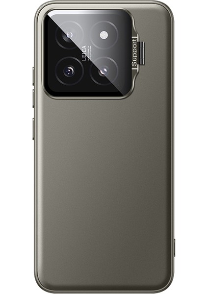 Xiaomi 14 Pro Için Manyetik Kılıf Tpu + Pc Telefon Kapağı Metal Lens Çerçeveli Kickstand-Titanyum Gri (Yurt Dışından)
