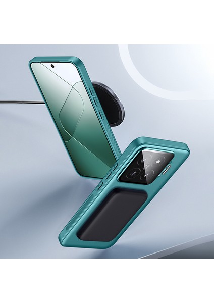 Xiaomi 14 Pro Için Manyetik Kılıf Tpu + Pc Telefon Kapağı Metal Lens Çerçeveli Kickstand-Titanyum Gri (Yurt Dışından) modelleri