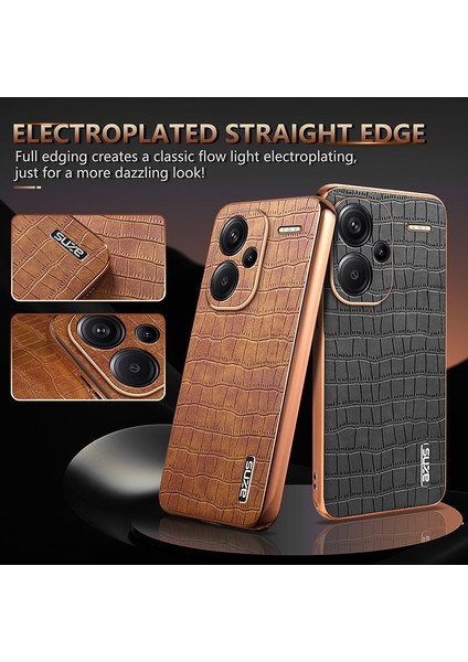 Azns For Xiaomi Redmi Note 13 Pro+5g Elektro Kaplama Kılıf Dokulu Pu+Tpu Telefon Kapağı-Siyah (Yurt Dışından) fiyatları