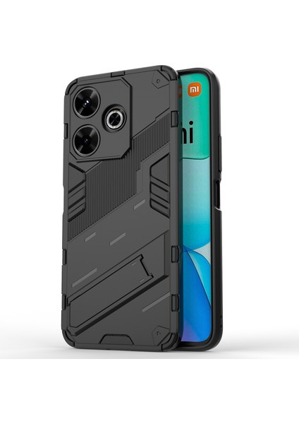 Xiaomi Redmi 13 5g/13 4g Kılıf Pc+Tpu Kickstand-Siyah ile Darbeye Dayanıklı Koruyucu Telefon Kapağı Için (Yurt Dışından)