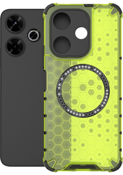 Xiaomi Redmi 13 5g/4g Manyetik Kılıf Petek Tpu+Pc Telefon Kapağı Yastıklama Darbeye Dayanıklı-Yeşil (Yurt Dışından) fırsatları