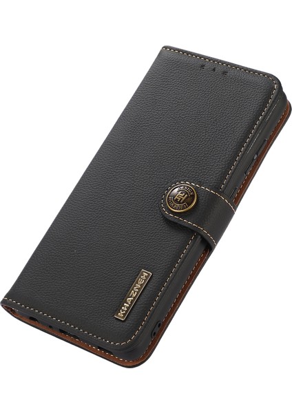 Khazneh Xiaomi Redmi 13 5g/13 4g Kılıf Hakiki Inek Deri Cüzdan Telefon Kapağı-Siyah (Yurt Dışından) modelleri