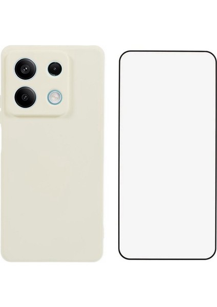 Wanlonfeng Rb2 Serisi Xiaomi Redmi Not 13 5g Tpu Kılıf Ekran Filmi ile Hassas Kesme Telefon Kapağı-Beyaz (Yurt Dışından)
