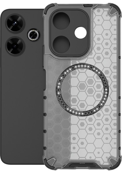 Xiaomi Redmi 13 5g/4g Manyetik Kılıf Petek Tpu+Pc Telefon Kapağı Yastıklama Darbeye Dayanıklı-Gri (Yurt Dışından) fırsatları