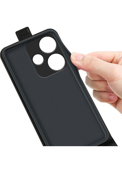 Xiaomi Redmi Turbo 3 5g Kılıf Kart Yuvaları ile Dikey Çevirme Deri Telefon Kapağı-Siyah (Yurt Dışından) indirimleri
