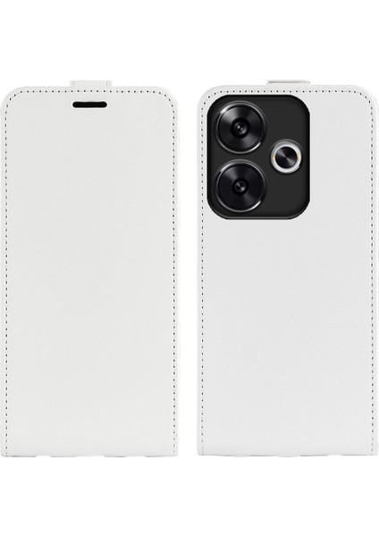 Xiaomi Redmi Turbo 3 5g Kılıf Kart Yuvaları ile Dikey Çevirme Deri Telefon Kılıfı-Beyaz (Yurt Dışından)