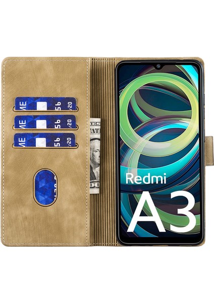Xiaomi Redmi Için A3 Kılıf Kapak Standı Deri Telefon Kapağı Kedi Aşk Kalp Baskılı-Açık Kahverengi (Yurt Dışından) fiyatları