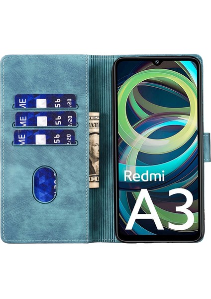 Xiaomi Redmi Için A3 Kılıf Kapak Standı Deri Telefon Kapağı Kedi Aşk Kalp Baskılı-Mavi (Yurt Dışından) fiyatları