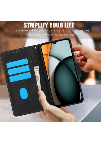 Xiaomi Redmi A3 Kılıf Bilek Kayışlı Pu Deri Telefon Kılıfı-Siyah (Yurt Dışından) indirimleri