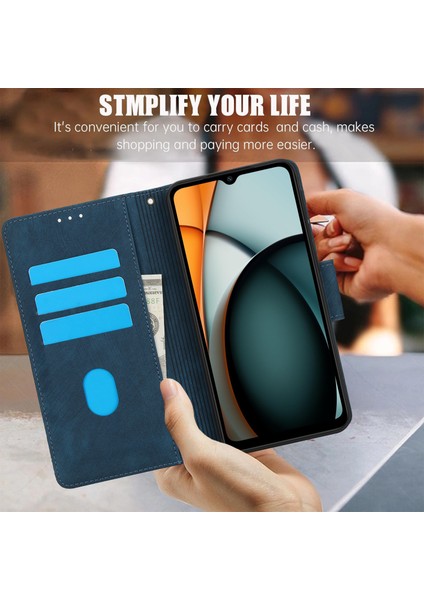 Xiaomi Redmi A3 Kılıf Pu Deri Telefon Kılıfı Bilek Kayışı-Mavi (Yurt Dışından) indirimleri