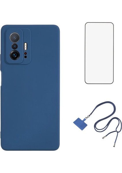 Wanlonfeng Rb1 Serisi Xiaomi 11T 5g Tpu Kılıf Ekran Koruyucu + Kordon-Safir (Yurt Dışından)