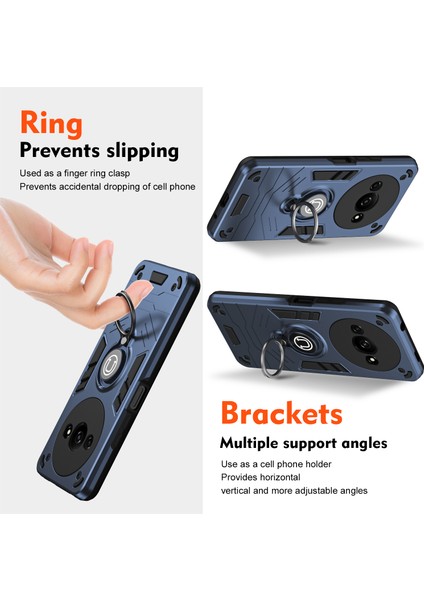 Xiaomi Redmi A3 Kılıf Anti-Drop Pc + Tpu Halka Kickstand Telefon Kapağı-Mavi (Yurt Dışından) fiyatları