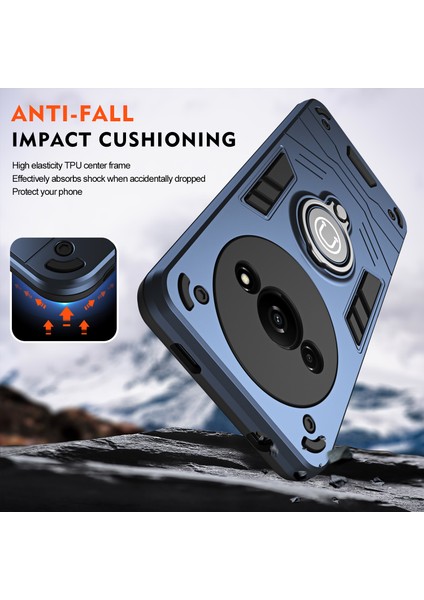 Xiaomi Redmi A3 Kılıf Anti-Drop Pc + Tpu Halka Kickstand Telefon Kapağı-Mavi (Yurt Dışından) fırsatları