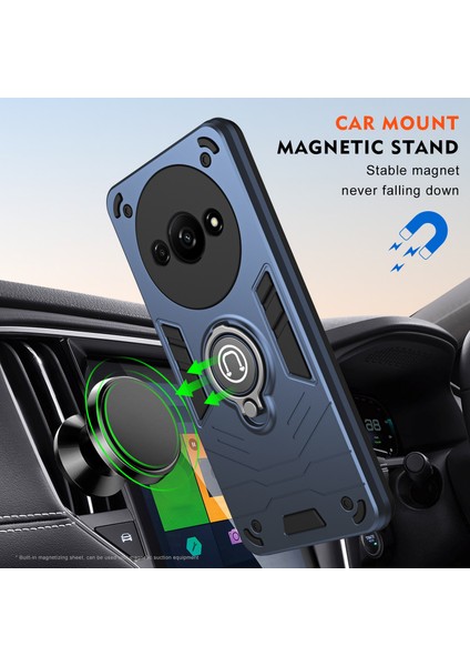 Xiaomi Redmi A3 Kılıf Anti-Drop Pc + Tpu Halka Kickstand Telefon Kapağı-Mavi (Yurt Dışından) indirimleri