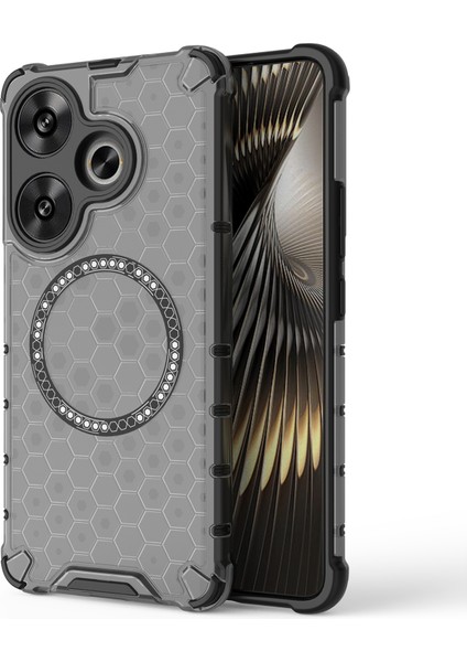 Xiaomi Poco F6 5g Manyetik Kılıf Petek Tpu+Pc Cep Telefonu Kapağı-Gri (Yurt Dışından)
