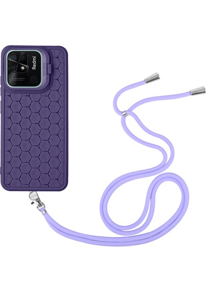 Xiaomi Redmi 10C 4g Kickstand Kılıf Isı Dağılımı Tpu Telefon Kapağı Kordon-Mor Için (Yurt Dışından)