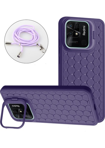 Xiaomi Redmi 10C 4g Kickstand Kılıf Isı Dağılımı Tpu Telefon Kapağı Kordon-Mor Için (Yurt Dışından) fiyatları