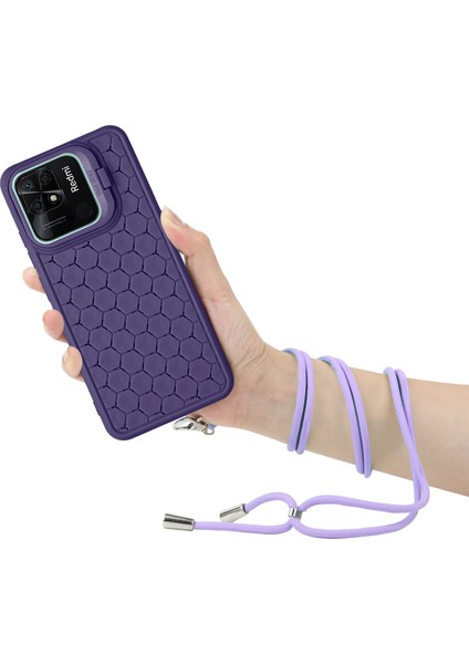Xiaomi Redmi 10C 4g Kickstand Kılıf Isı Dağılımı Tpu Telefon Kapağı Kordon-Mor Için (Yurt Dışından) modelleri