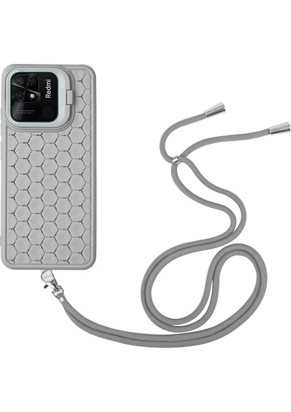Xiaomi Redmi Için 10C 4g Kickstand Kılıf Isı Dağılımı Tpu Telefon Kapağı Kordon-Gri (Yurt Dışından)