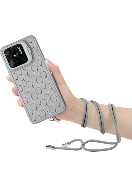 Xiaomi Redmi Için 10C 4g Kickstand Kılıf Isı Dağılımı Tpu Telefon Kapağı Kordon-Gri (Yurt Dışından) modelleri