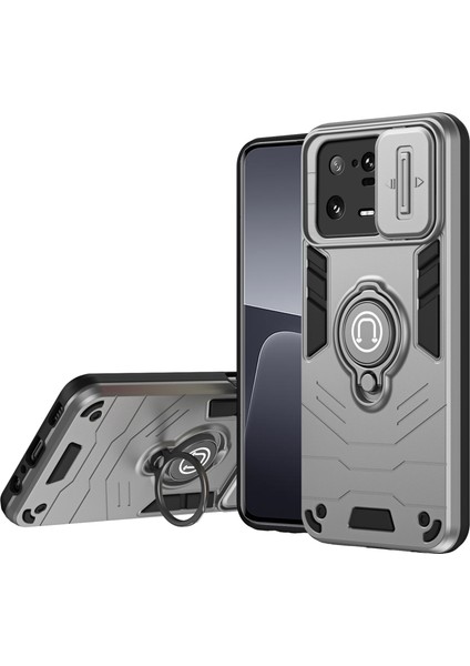 Xiaomi 13 Pro 5g Kılıf Pc+Tpu+Metal Kickstand Telefon Kapağı-Gri (Yurt Dışından)