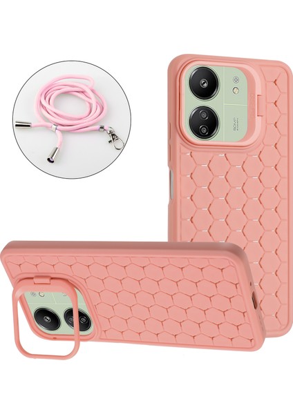 Xiaomi Redmi Için 13C 4g/5g Kılıf Kordonlu Tpu Telefon Kapağı Isı Dağıtımı Dahili Kickstand-Pembe (Yurt Dışından) fiyatları