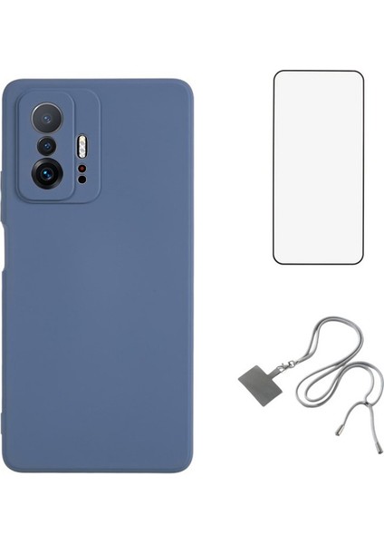 Wanlonfeng Rb1 Serisi Xiaomi 11T 5g Tpu Kılıf Ekran Koruyucu + Kordon-Lavanta Gri (Yurt Dışından)