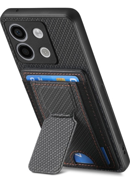 Xiaomi Poco X6 5g Kılıf Kickstand Kart Tutucu Deri Arka Kapak-Siyah (Yurt Dışından) modelleri