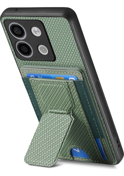 Xiaomi Poco X6 5g Kılıf Kickstand Kart Tutucu Deri Arka Kapak-Yeşil (Yurt Dışından) modelleri
