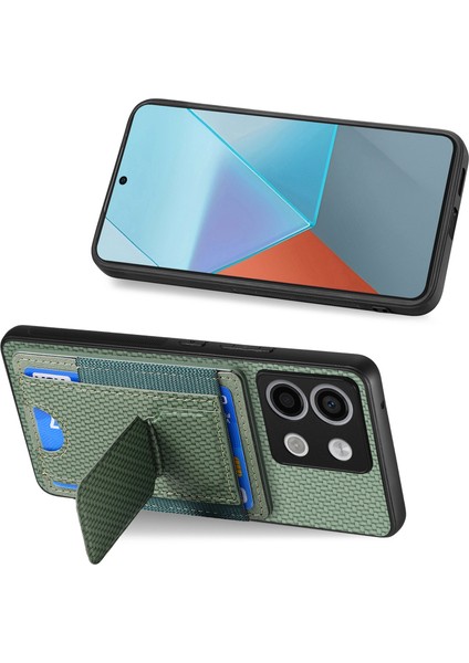 Xiaomi Poco X6 5g Kılıf Kickstand Kart Tutucu Deri Arka Kapak-Yeşil (Yurt Dışından) fırsatları