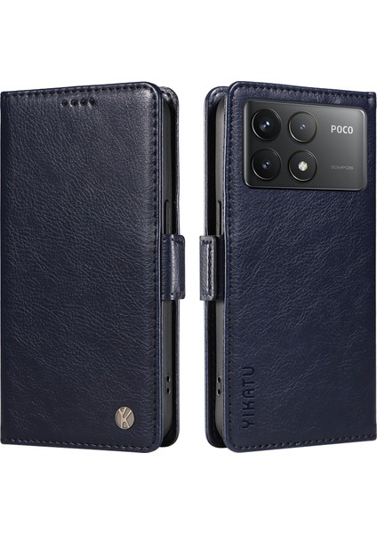 Yıkatu Xiaomi Redmi K70 5g Deri Kılıf Telefon Cüzdan Kapağı-Lacivert (Yurt Dışından)