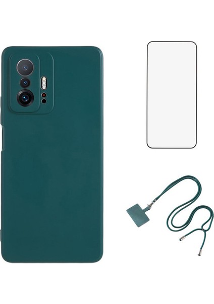 Wanlonfeng Rb1 Serisi Xiaomi 11T 5g Tpu Kılıf Ekran Koruyucu + Kordon-Ordu Yeşili (Yurt Dışından)