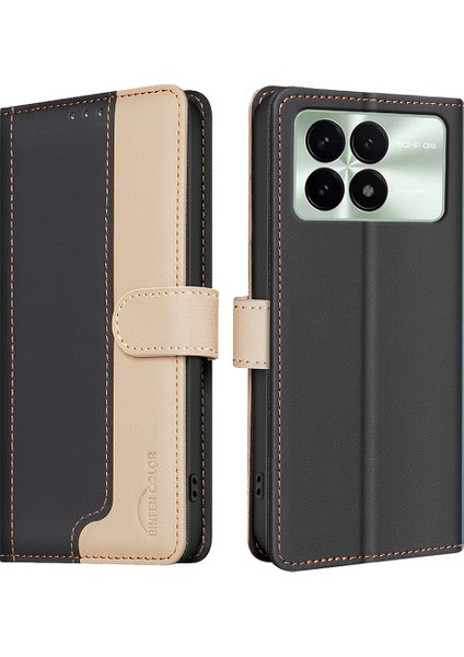 Bınfen Renk Xiaomi Poco F6 Pro 5g Deri Kılıf Rfıd Engelleme-Siyah (Yurt Dışından)